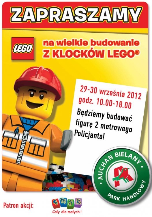Wielki policjant z klocków LEGO stanie w Bielanach Wrocławskich