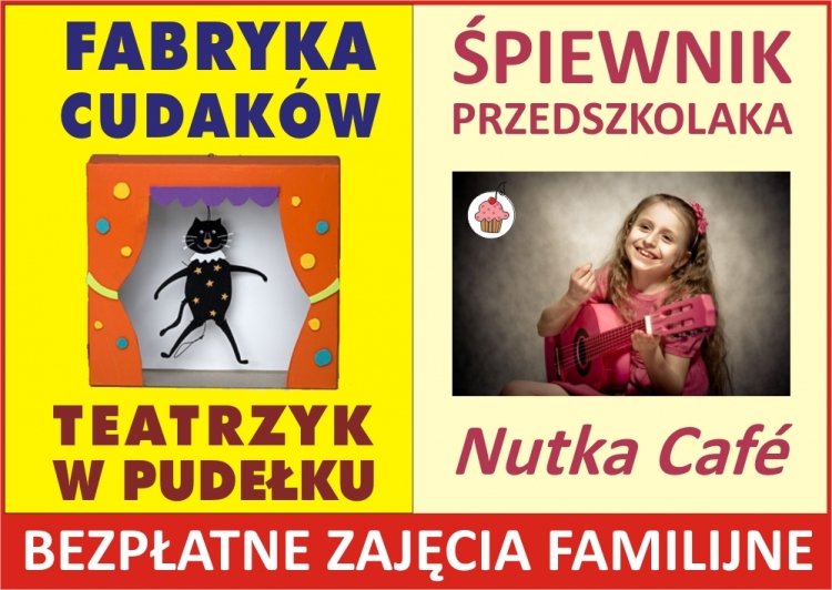 bezpłatne zajęcia familijne w każdą sobotę w Nutka Café