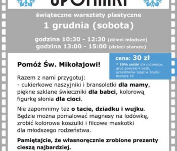 Gwiazdkowe upominki – świąteczne warsztaty plastyczne