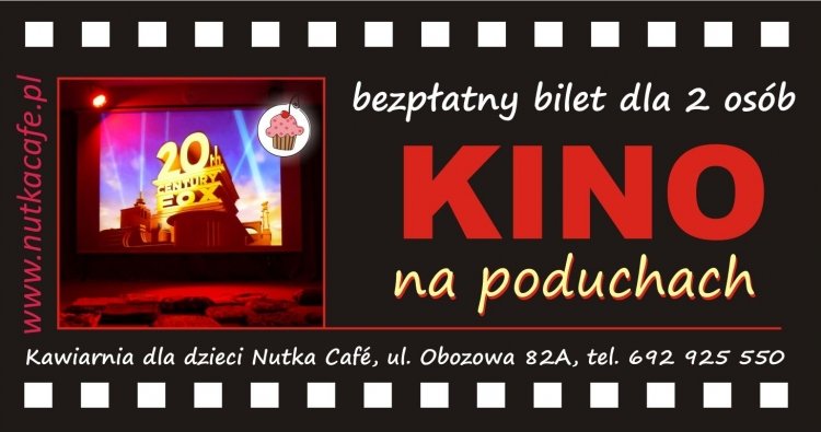 Kino w Nutka Cafe
KINO NA PODUCHACH
Z cyklu Kino na poduchach zapraszamy dzieci od 4 ro