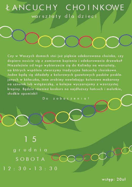 Łańcuchy choinkowe – warsztaty dla dzieci