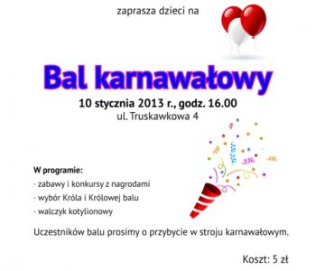 Bal karnawałowy dla dzieci