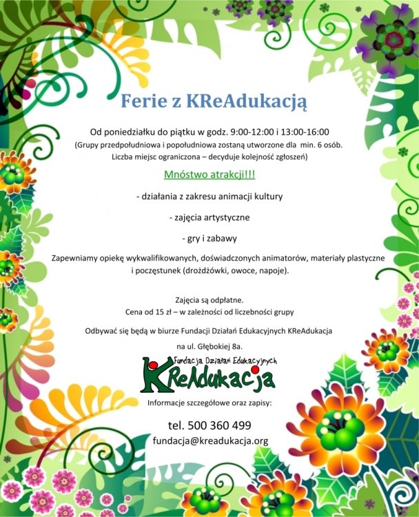 Ferie z KReAdukacją 2013 – Lublin