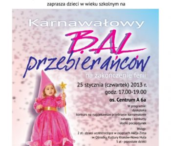 Karnawałowy bal przebierańców na zakończenie ferii