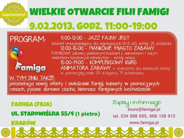 Famiga – wielkie otwarcie nowej filii na Kazimierzu