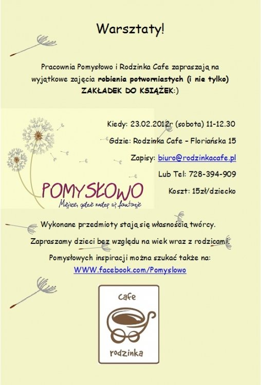 Warsztaty z Pracownią POMYSŁOWO