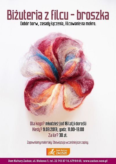 Biżuteria z filcu w DK Zacisze