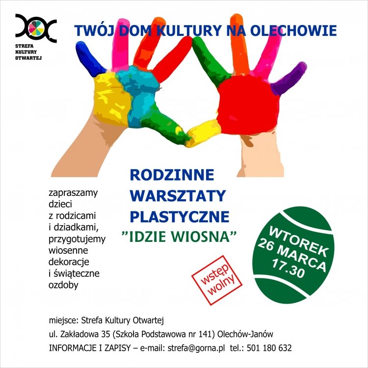 Idzie wiosna – rodzinne warsztaty plastyczne na Olechowie