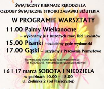 Kiermasz  i warsztaty – palmy, pisanki, gąski i kawka