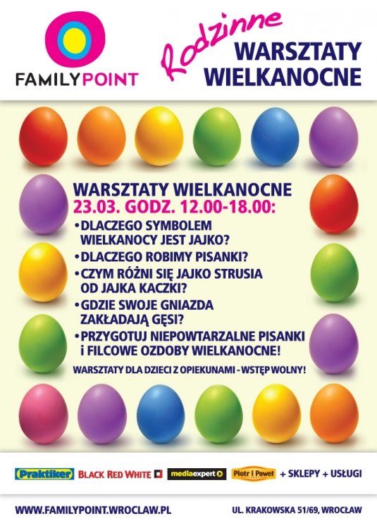 Warsztaty Wielkanocne dla dzieci w Family Point we Wrocławiu!