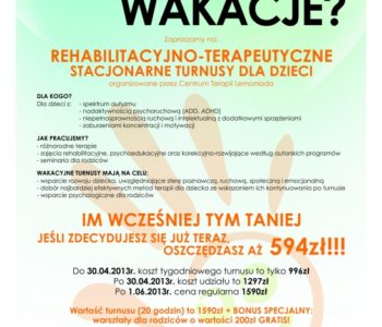 Akcja Lato – Rehabilitacyjno-terapeutyczne turnusy dla dzieci