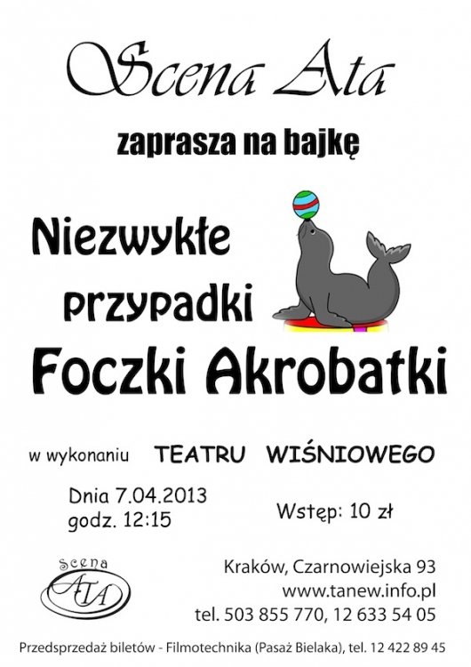 Niedziela Bajkowa – Niezwykłe przypadki foczki Akrobatki