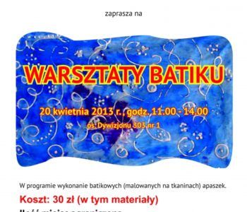 Warsztat batiku – Niezwykłe warsztaty w Klubie 303