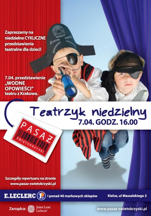 Wiosenny teatrzyk niedzielny dla dzieci w Pasażu Świętokrzyskim w Kielcach!