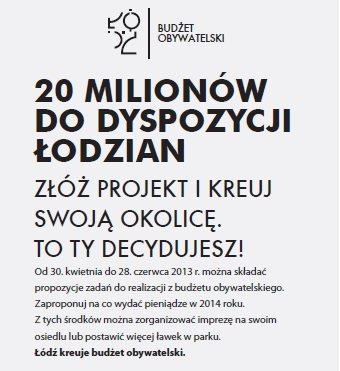 Budżet Obywatelski – zmieniajmy Łódź!