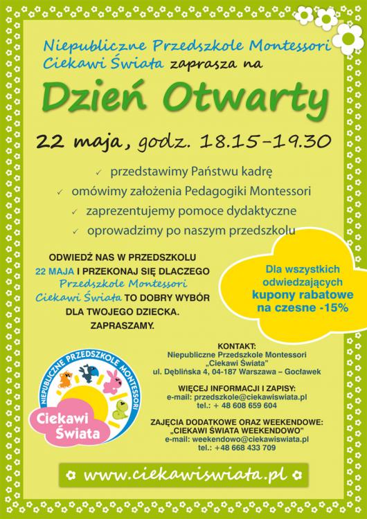 Dzień Otwarty w Przedszkolu Ciekawi Świata