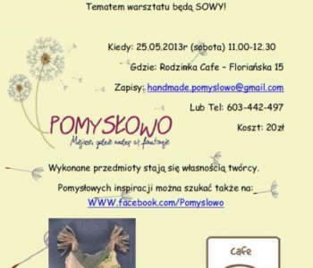 Pomysłowe warsztaty w Rodzinka Cafe