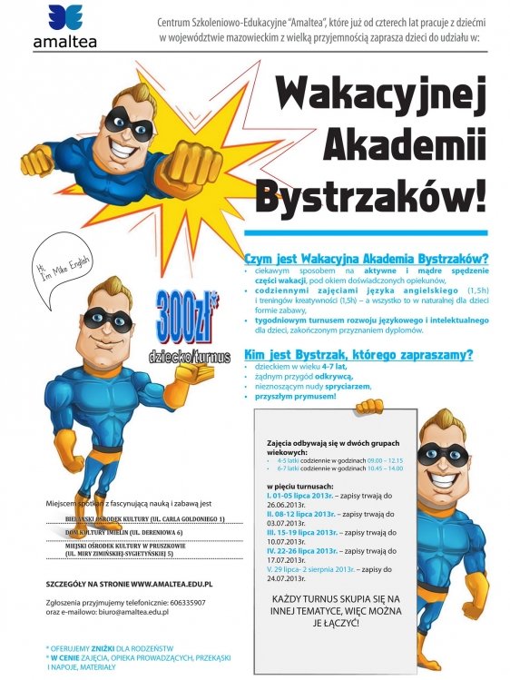 Wakacyjna Akademia Bystrzaków. Trwają zapisy!