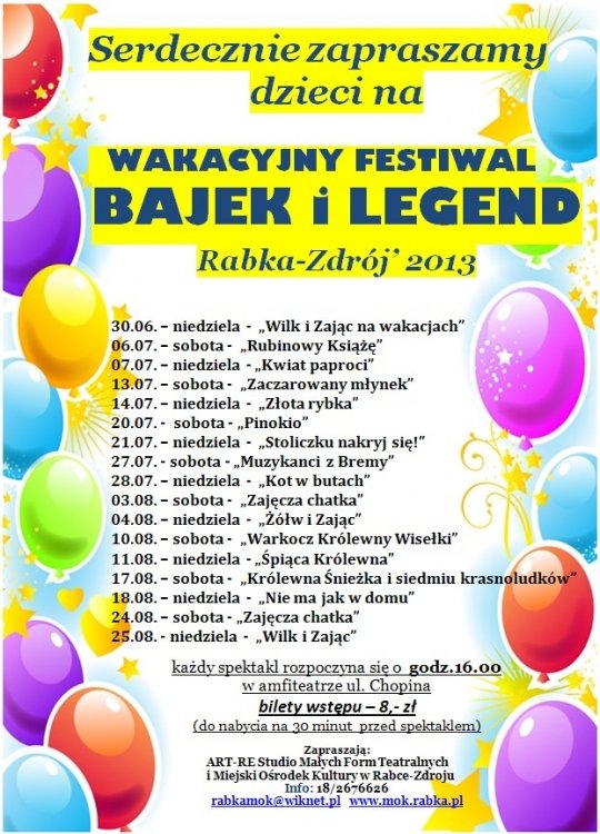 Wakacyjny festiwal bajek i legend w Rabce