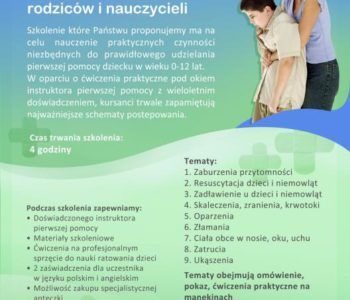 Warsztaty pierwszej pomocy dzieciom w wieku 0-12lat