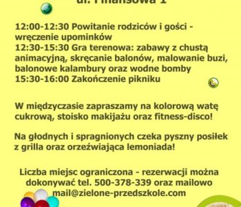 Wielki Piknik Rodzinny w Zielonym Przedszkolu