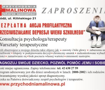 Bezpłatna akcja profilaktyczna walki z depresją wieku szkolnego