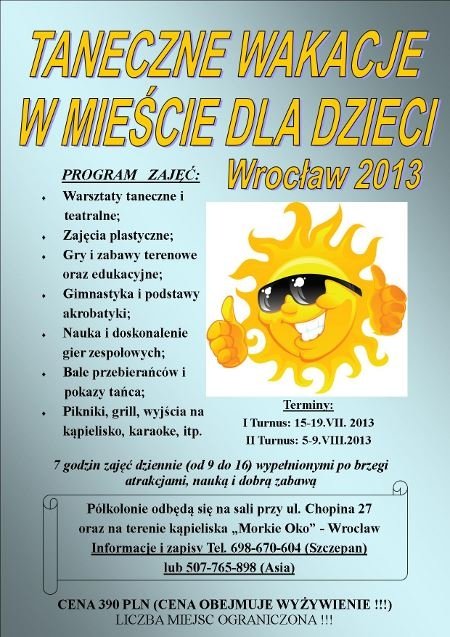 Lato w mieście 2013. Warsztaty artystyczno-sportowe