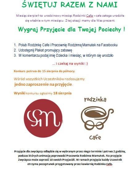 konkurs dla Rodziców i Dzieci z Rodzinka Cafe!!!