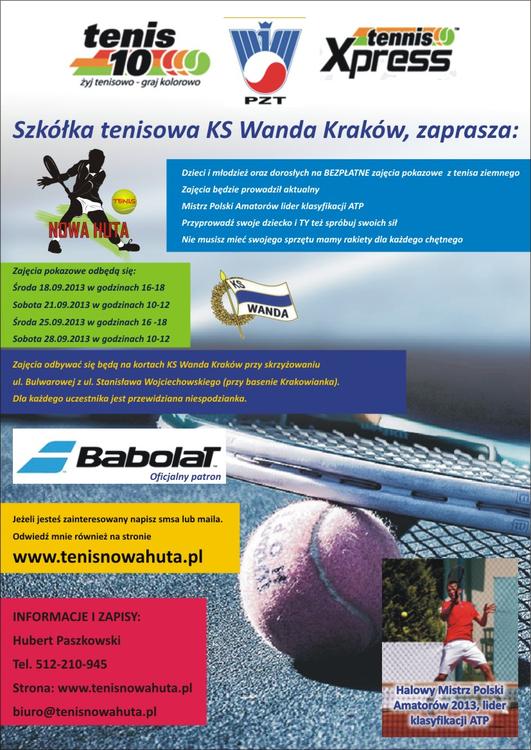 Darmowe zajęcia tenisa ziemnego Kraków Nowa Huta