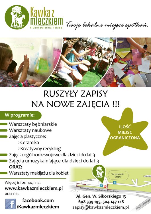 Ruszyły zapisy na zajęcia dla dzieci w klubokawiarni Kawka z mleczkiem