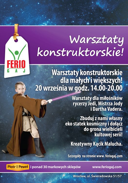 Warsztaty konstruktorskie Star Wars w Ferio Gaj Wrocław