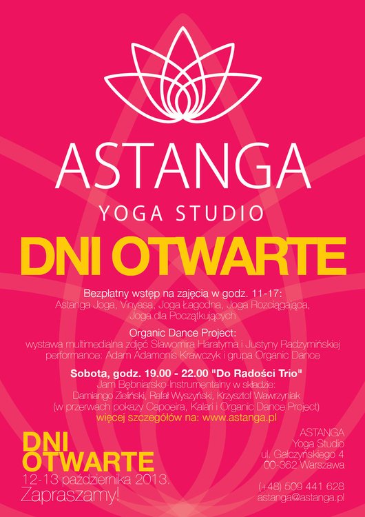 Dni otwarte w Astanga Yoga Studio i Strefie Ruchu Happy Bee