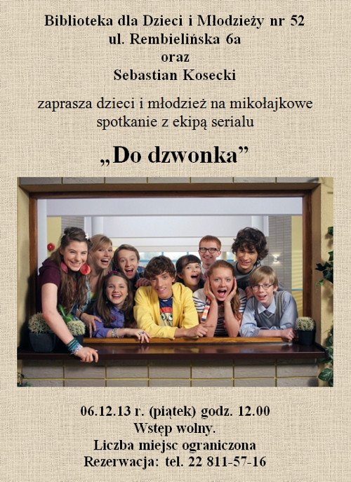 Do dzwonka’  w bibliotece