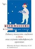 Zabawy muzyczno – ruchowe z elfem w Klubie Malucha w Bibliotece nr 10