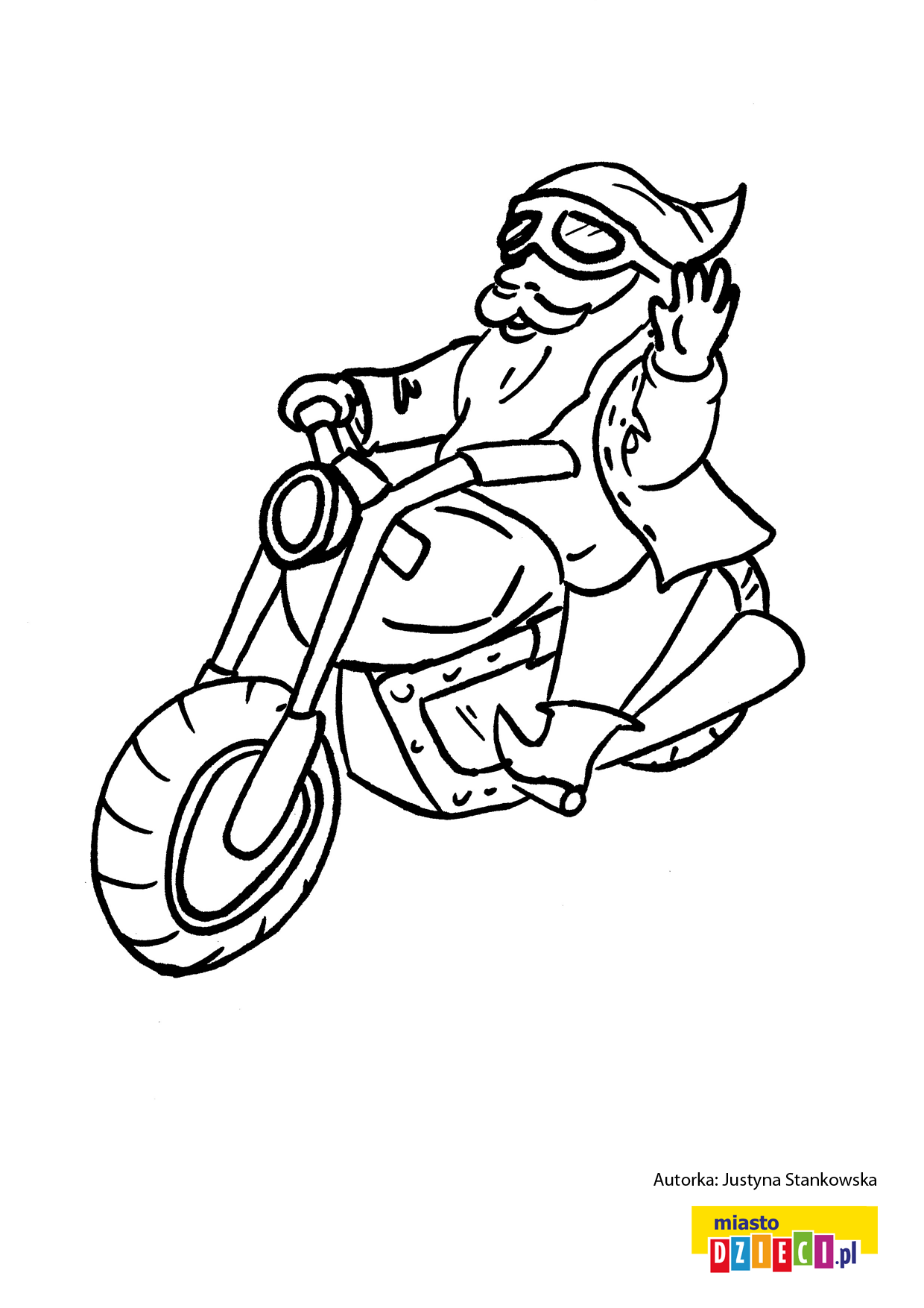 Motocyklista kolorowanka