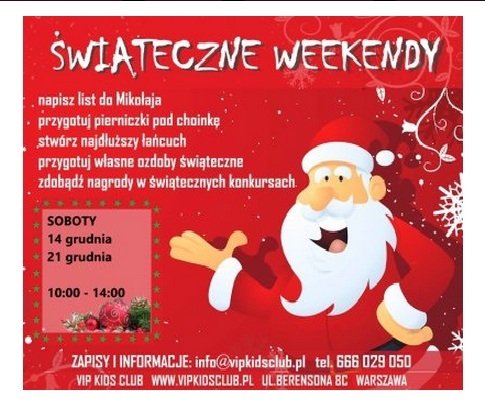 Świąteczne weekendy w Vip Kids Club!