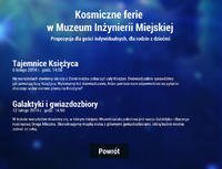 Kosmiczne ferie w Muzeum Inżynierii Miejskiej