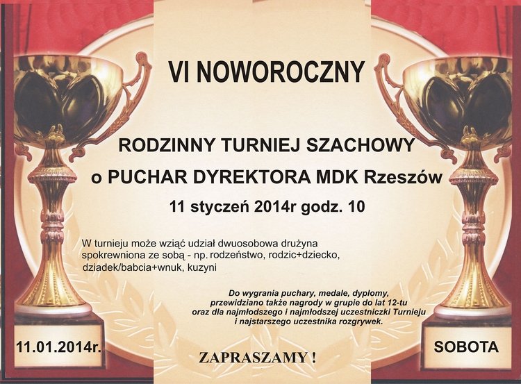 VI Noworoczny Rodzinny Turniej Szachowy – Rzeszów