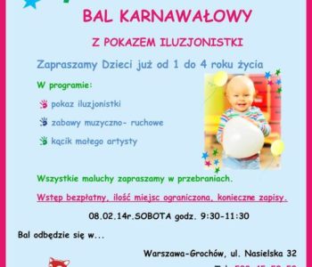 Bal karnawałowy z pokazem iluzjonistki – Grochów