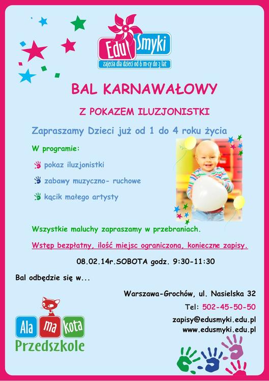 Bal karnawałowy z pokazem iluzjonistki – Grochów