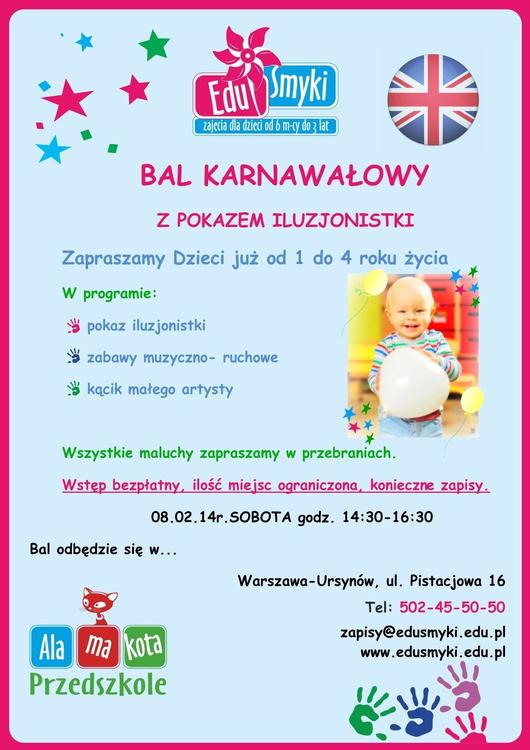 Dwujęzyczny Bal Karnawałowy – Ursynów