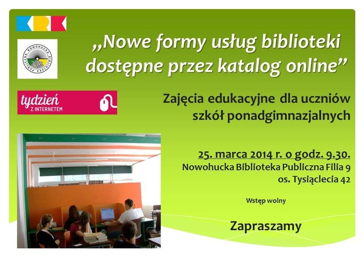 Tydzień z Internetem w Nowohuckiej Bibliotece Publicznej