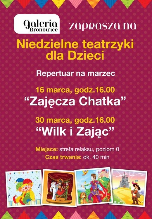 Wilk i Zając – spektakl dla dzieci w Galerii Bronowice