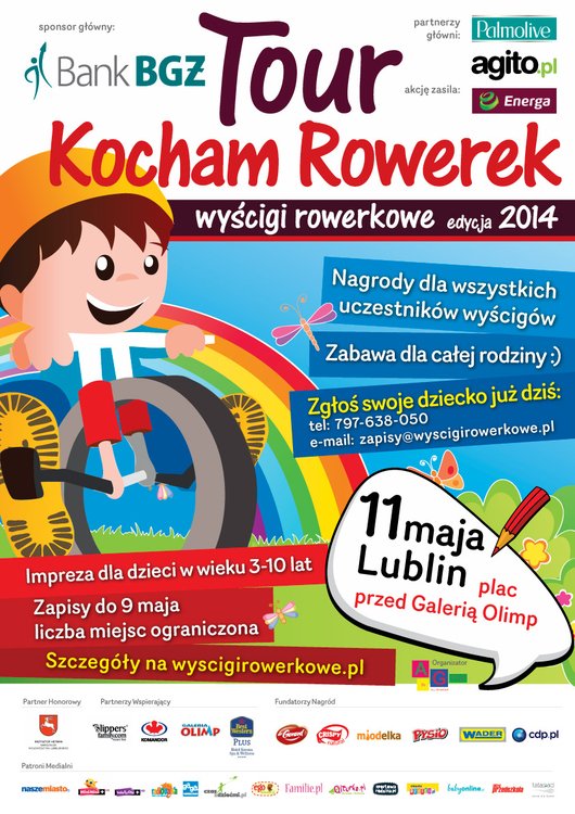 Już  11 maja Tour Kocham Rowerek – Wyścigi Rowerkowe w Lublinie!