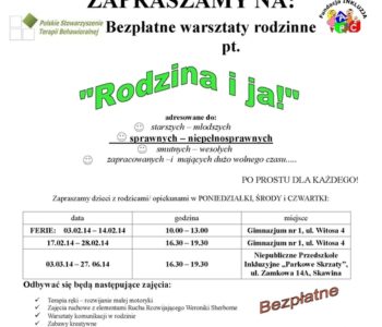 Warsztaty rodzinne RODZINA I JA