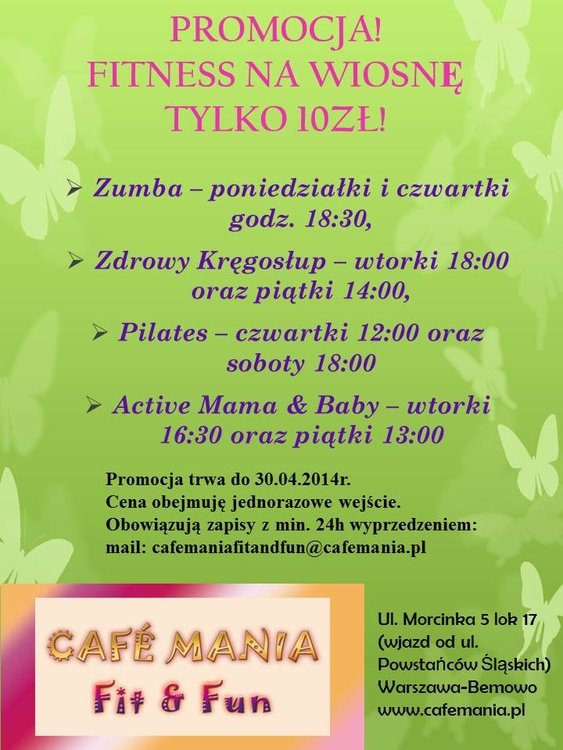 Wiosenna promocja: Zajęcia Fitness