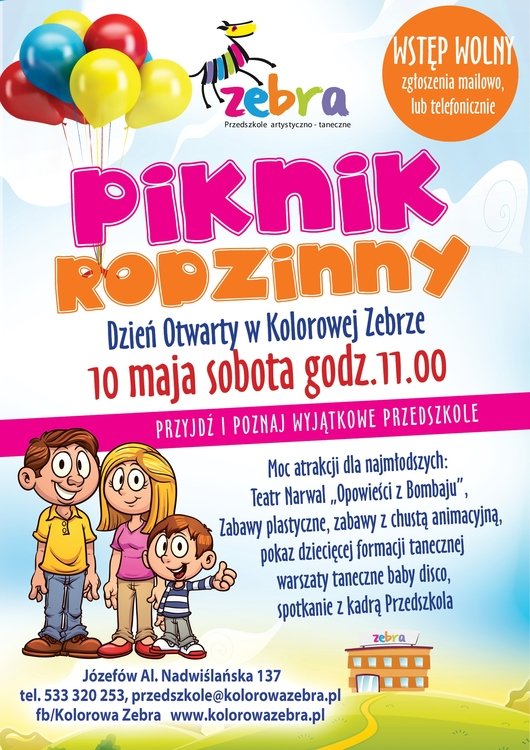 Piknik Rodzinny – Dzień Otwarty w Przedszkolu Kolorowa Zebra