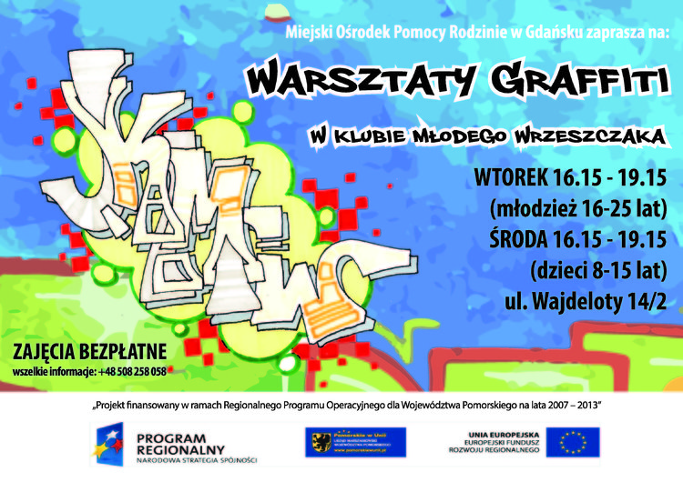 Warsztaty graffiti dla dzieci i młodzieży z Dolnego Wrzeszcza