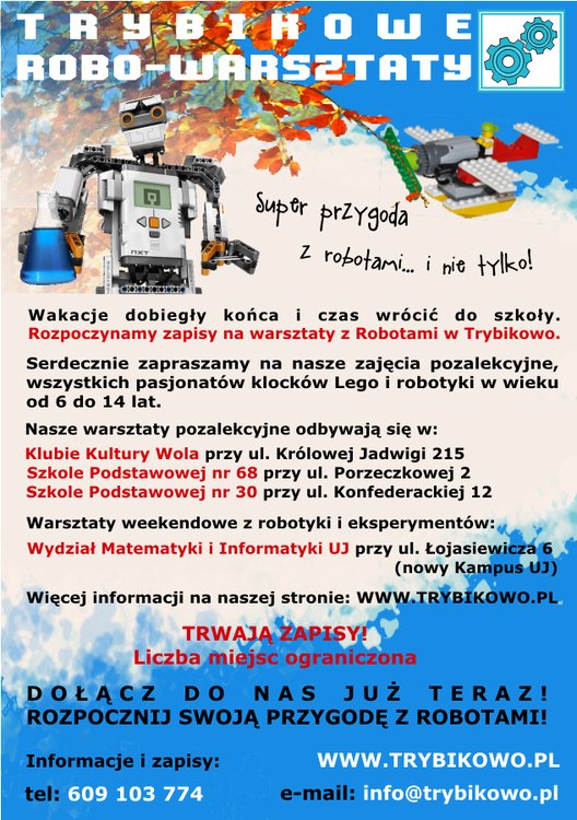 TRYBIKOWE ROBO-WARSZTATY! Super przygoda z robotami… i nie tylko!