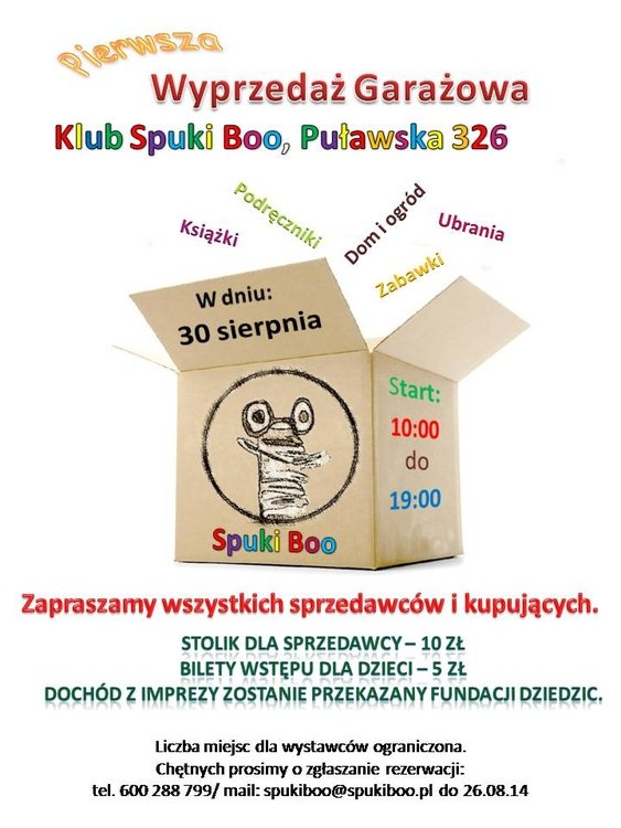 Wyprzedaż garażowa Spuki Boo